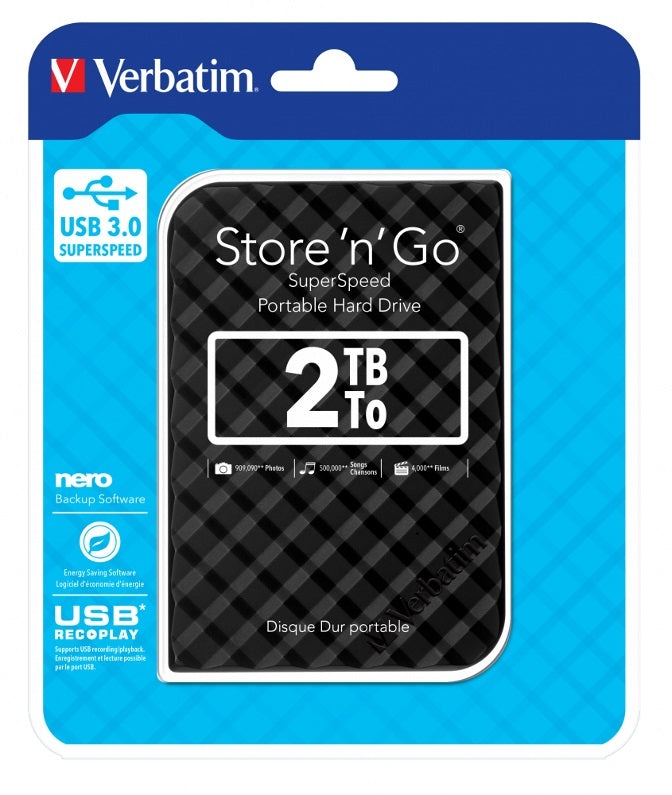Verbatim Store'n'Go 2TB Portable External Hard Drive