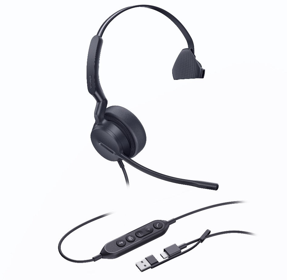 Yealink UH44 Mono USB Wired Headset with Noise-Canceling