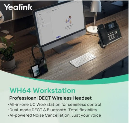 Yealink WH64 Dual Workstation DECT Wireless Headset