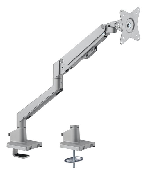 Brateck Single Monitor Gas Spring Arm 17-32 inch Matte Silver