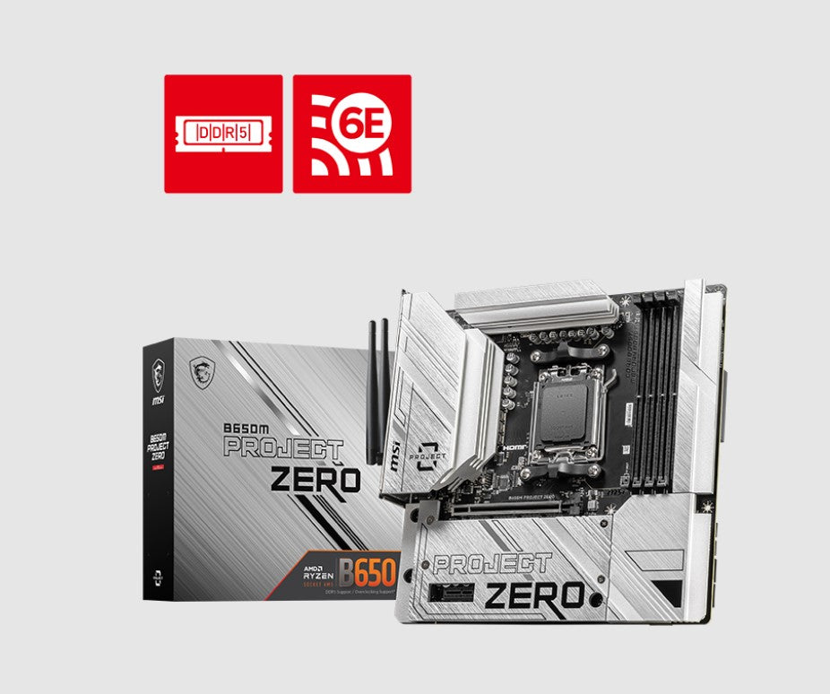 MSI B650M PROJECT ZERO AMD Motherboard