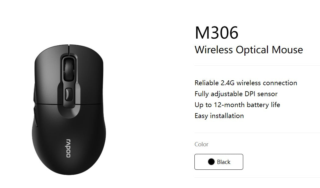 Rapoo M306 2.4GHz Wireless Optical Mouse