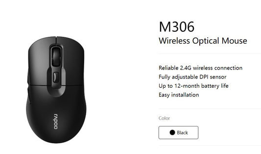 Rapoo M306 2.4GHz Wireless Optical Mouse