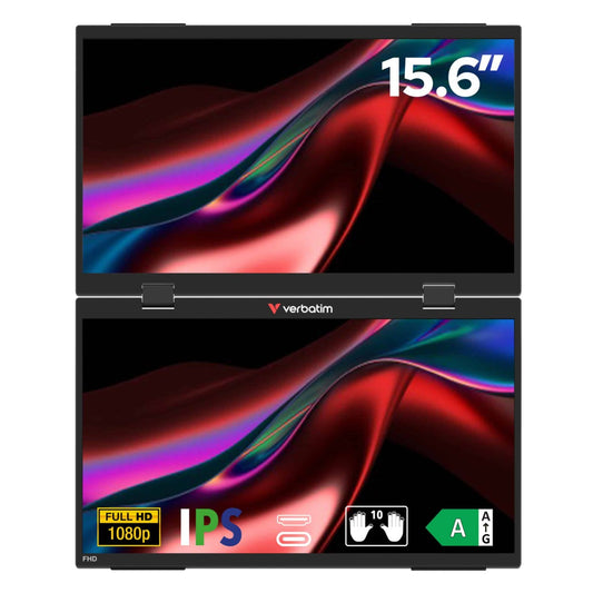 Verbatim 15.6" USB-C Full HD Portable Monitor Dual Pack