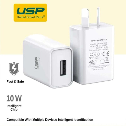 USP 10W USB-A Fast Wall Charger – White