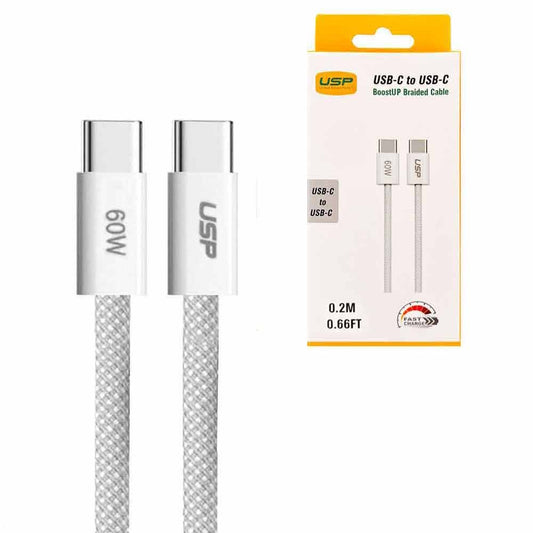 USP BoostUp Braided USB-C to USB-C Cable 0.2M
