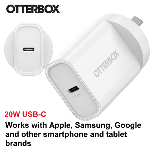 OtterBox 20W USB-C PD Fast Wall Charger – White