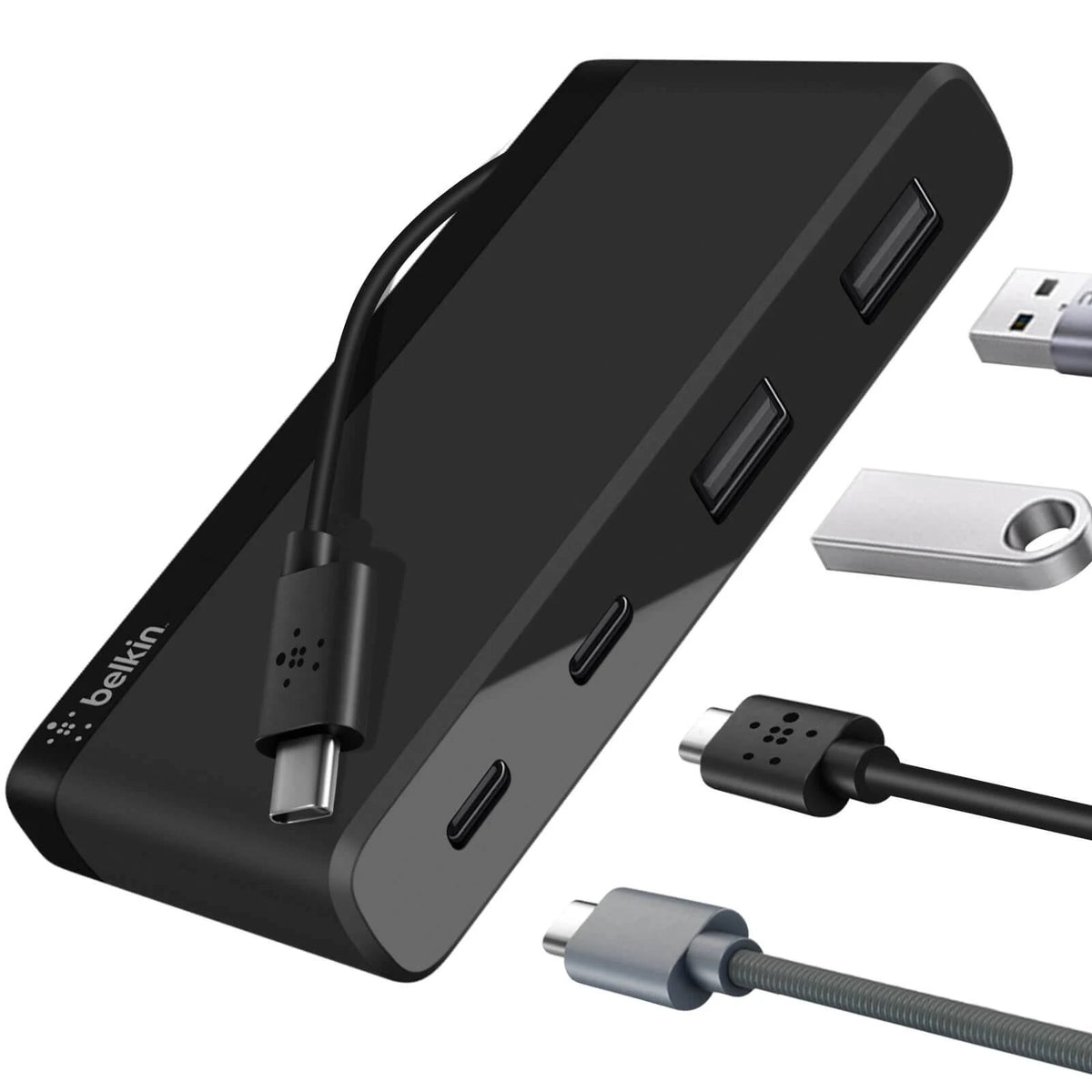 Belkin USB-C 4-Port Mini Hub – Black