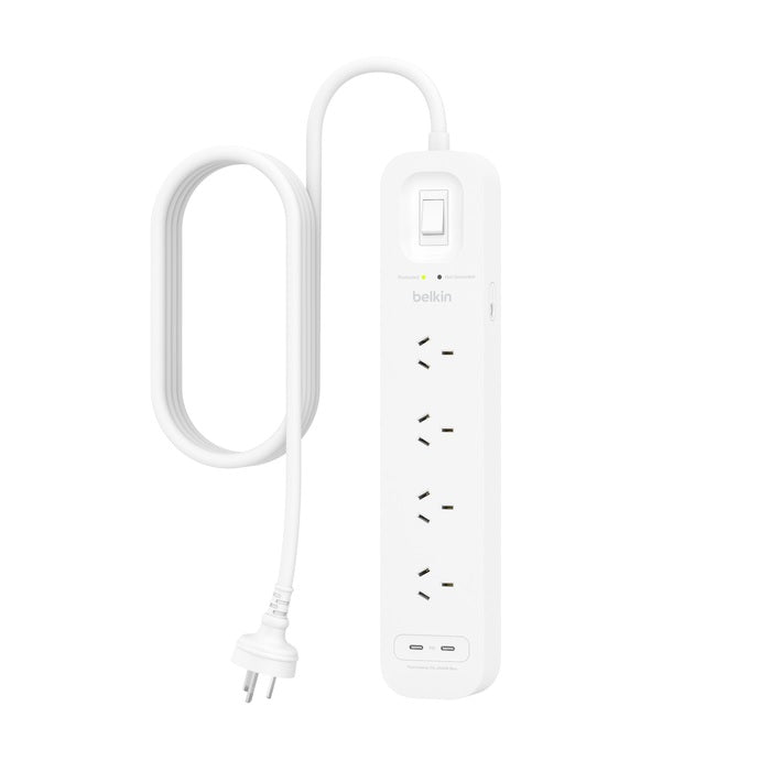 Belkin SRB005AU2M 4-Outlet Surge Protector with Dual USB-C