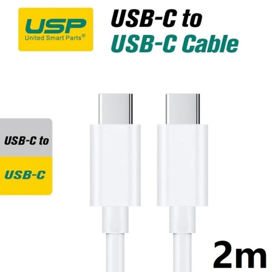 USP USB-C to USB-C Mini Cable 2M White 3A 60W