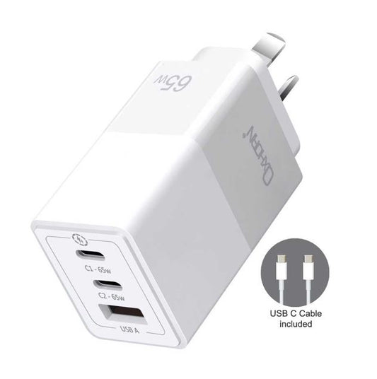Oxhorn 65W GaN Fast Charger 3-Port USB-C PD3.0