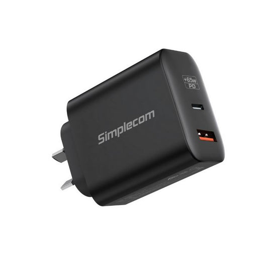 Simplecom CU265 Dual Port 65W GaN Wall Charger