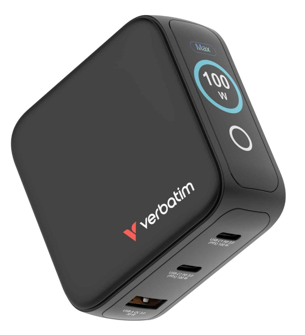 Verbatim Mini GaN Charger 100W with Display