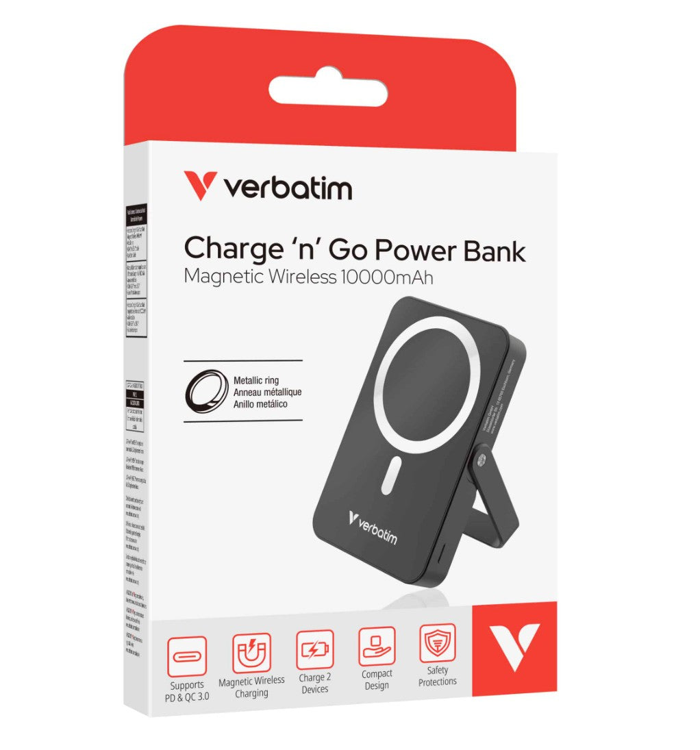 Verbatim 32264 Magnetic Wireless Power Bank 10,000mAh