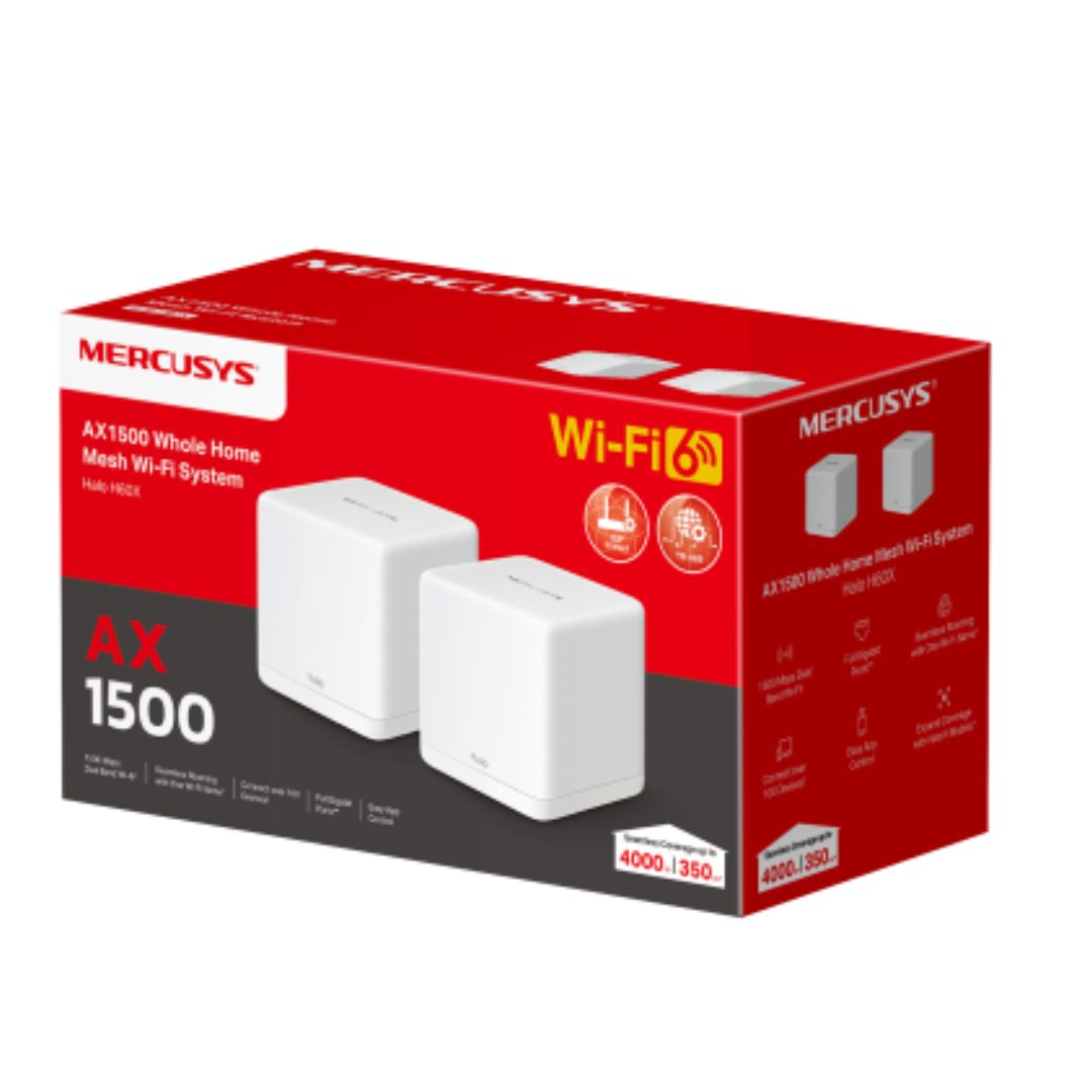 Mercusys Halo H60X 2-Pack AX1500 Mesh Wi-Fi 6 System