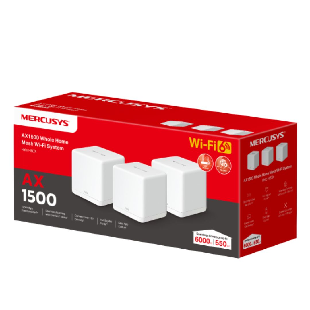 Mercusys Halo H60X 3-pack AX1500 Mesh Wi-Fi 6 System