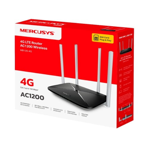 Mercusys MB135-4G AC1200 4G LTE Wireless Router