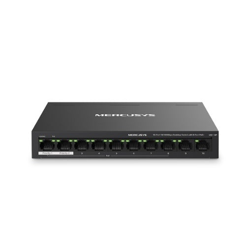 Mercusys MS110P 10-Port Network Switch with 8-Port PoE+