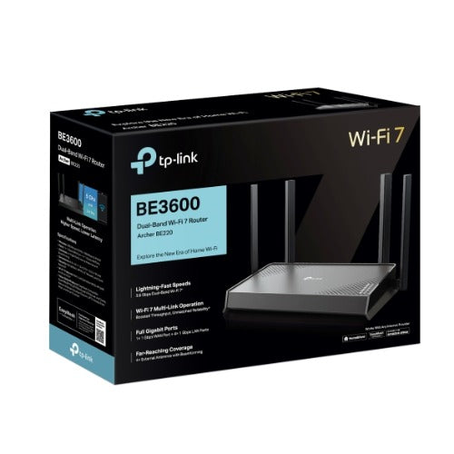 TP-Link Archer BE220 BE3600 Wi-Fi 7 Router