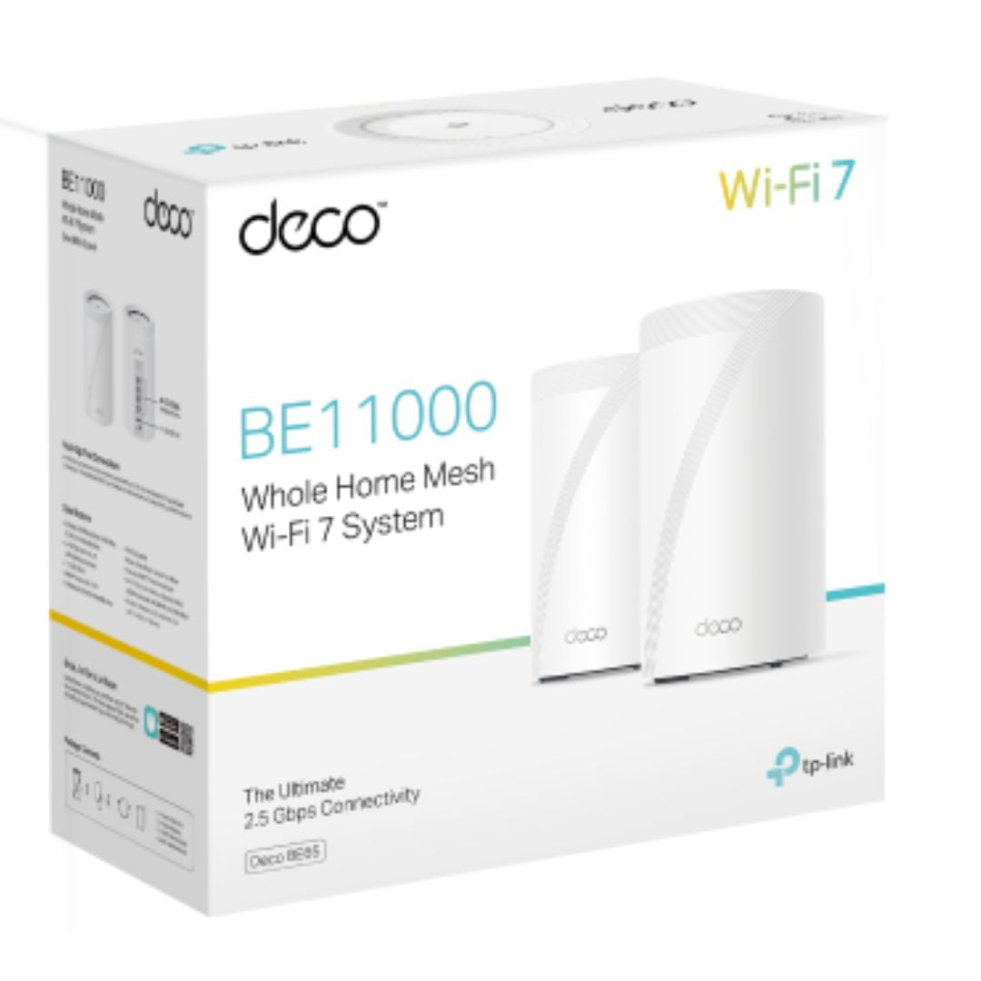 TP-Link Deco BE65 2-Pack BE11000 Mesh Wi-Fi 7 System