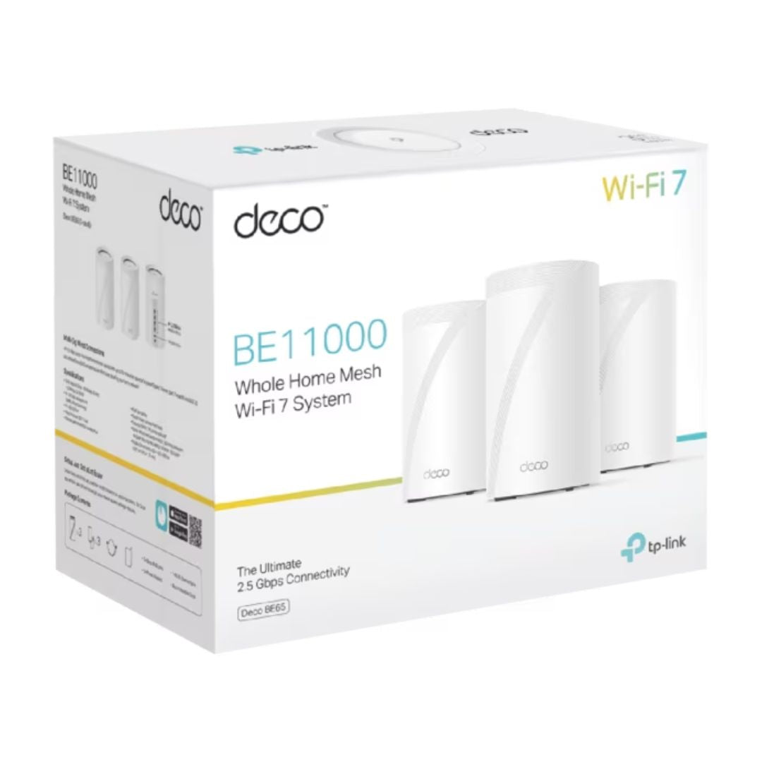 TP-Link Deco BE65 3-Pack BE11000 Mesh Wi-Fi 7 System