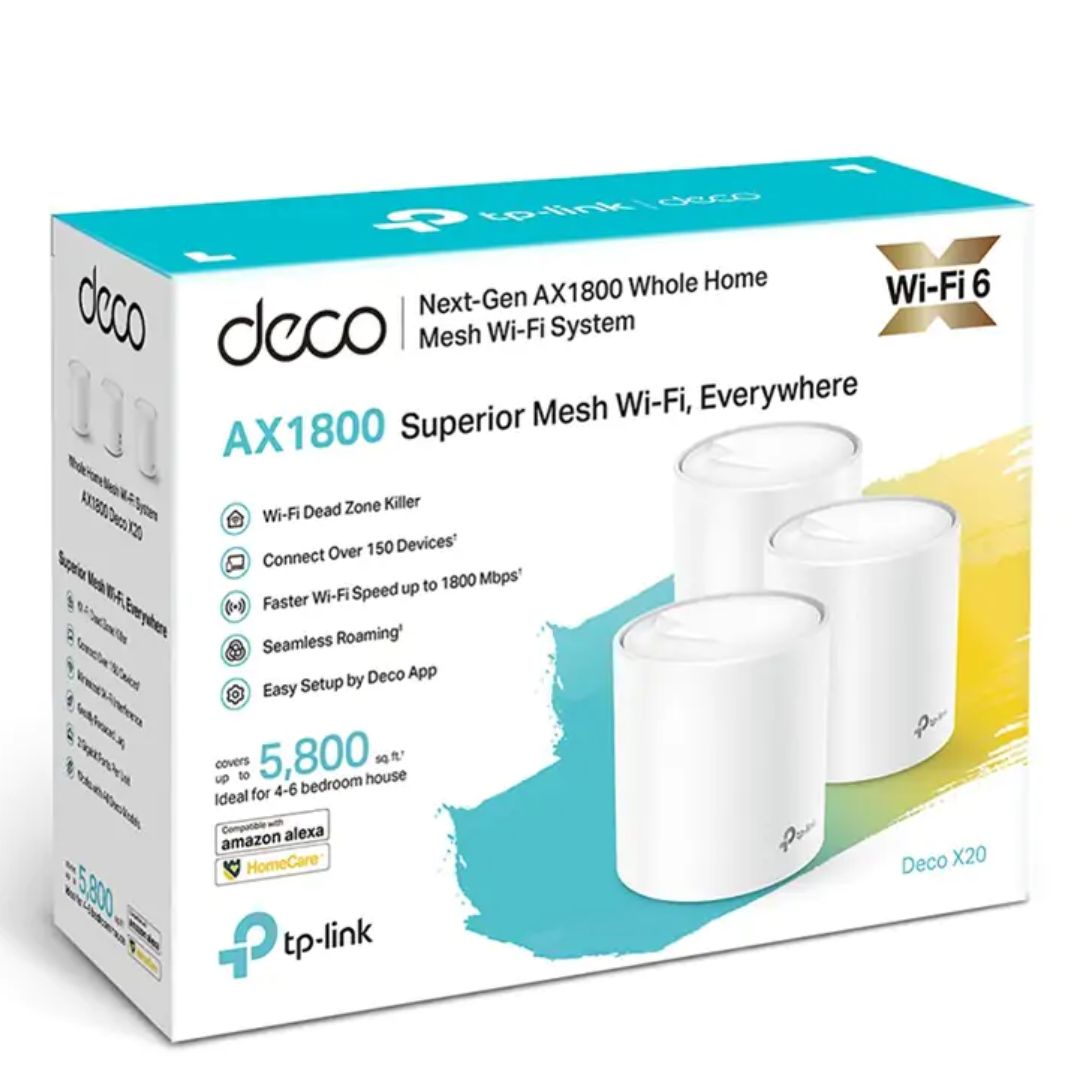 TP-Link Deco X20 3-Pack AX1800 Mesh Wi-Fi System