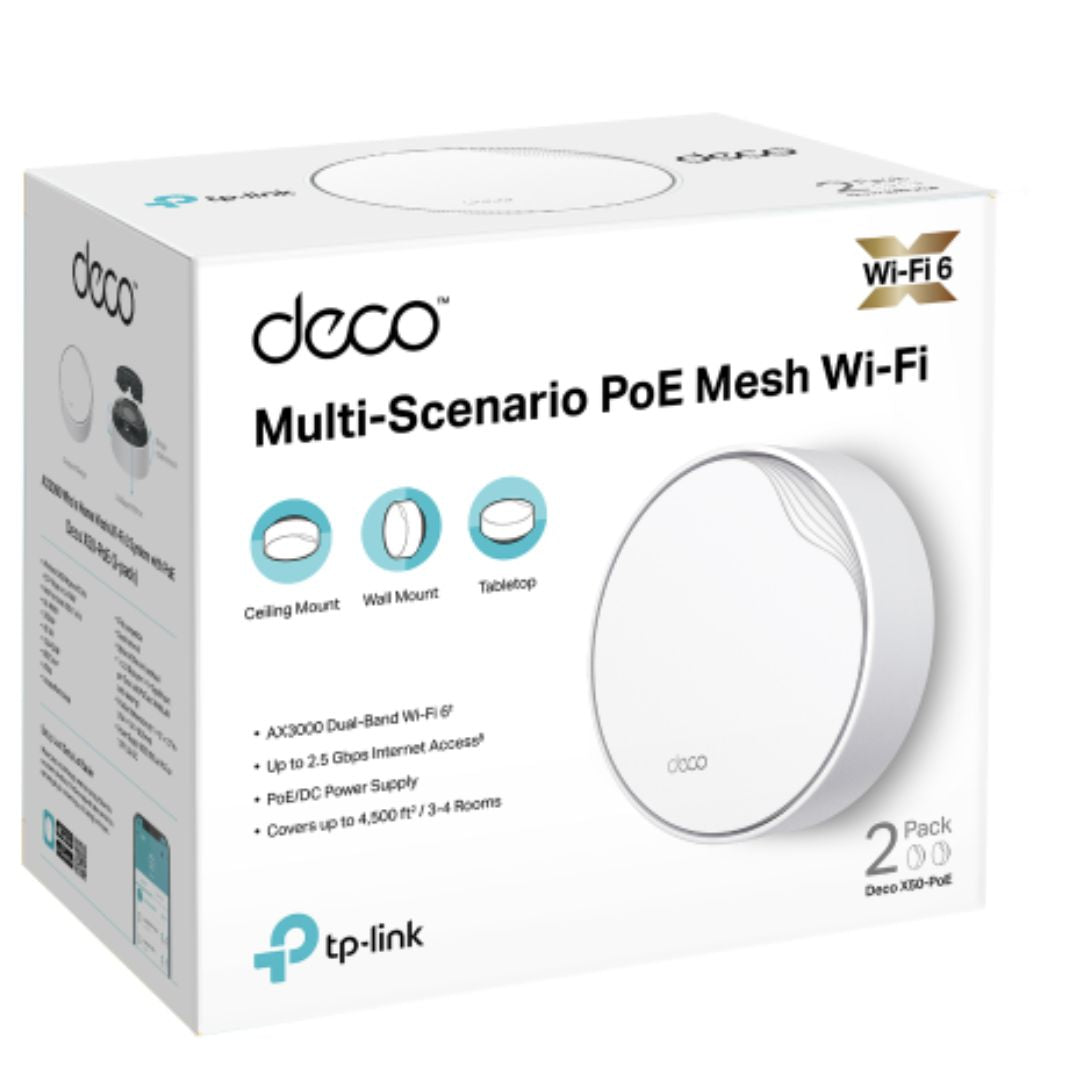 TP-Link Deco X50-PoE 2-Pack AX3000 Mesh WiFi 6 System