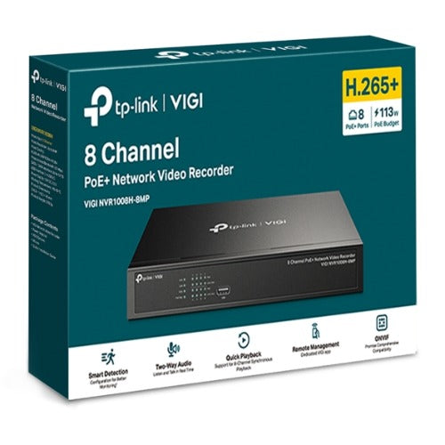 TP-Link VIGI NVR1008H-8MP 8-Channel PoE+ NVR