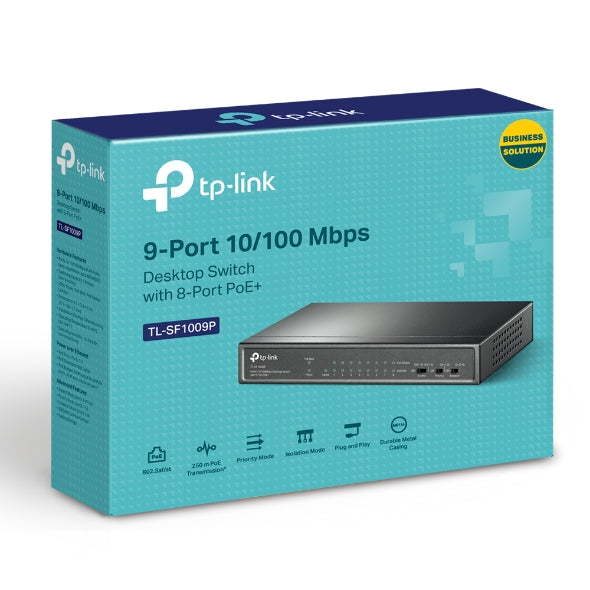 TP-Link TL-SF1009P 9-Port Desktop Switch with PoE+
