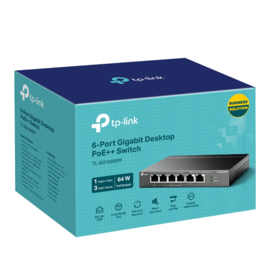 TP-Link TL-SG1006PP 6-Port Gigabit Desktop Switch with PoE+
