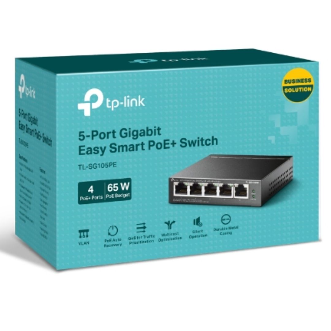 TP-Link TL-SG105PE 5-Port Gigabit Smart Switch with PoE+