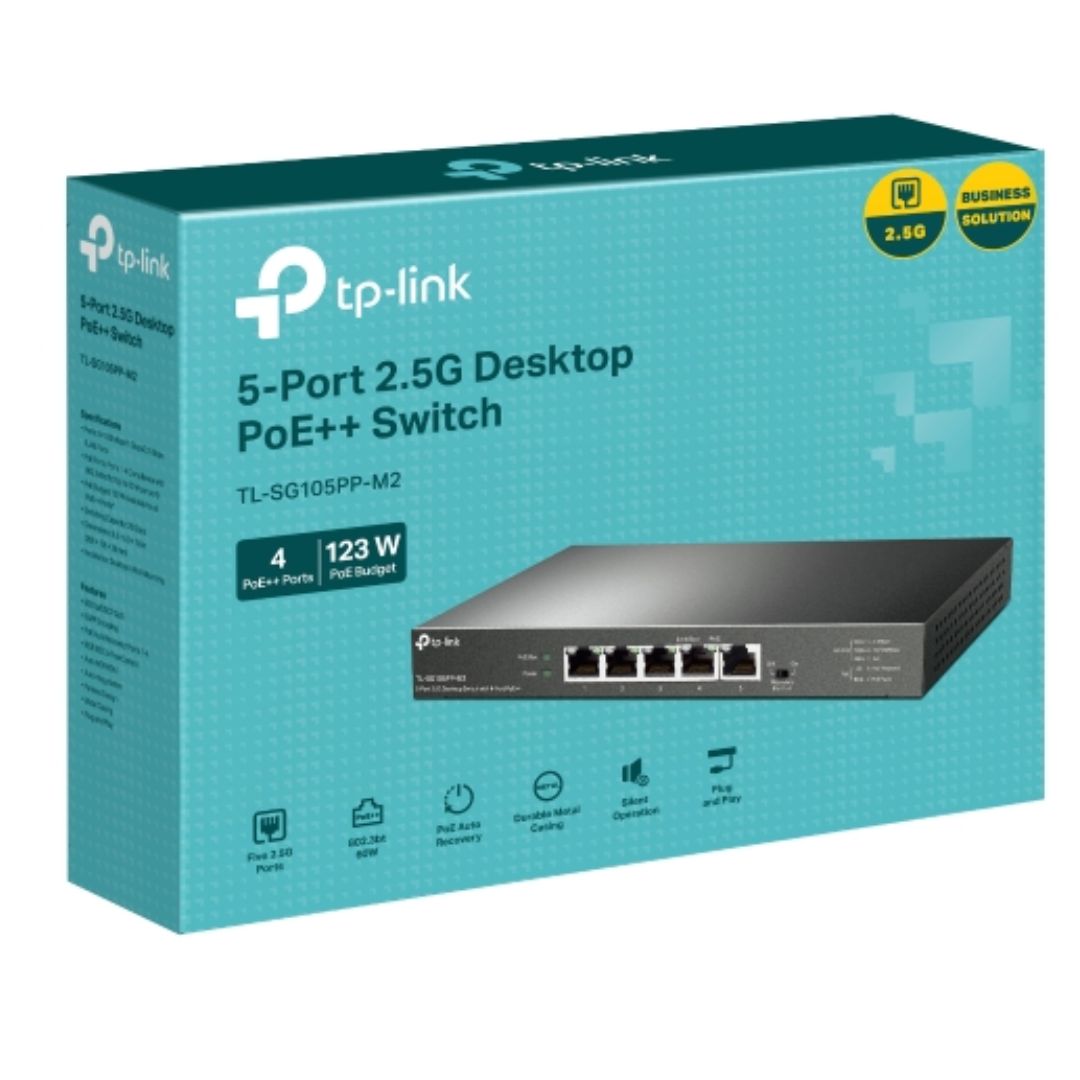 TP-Link TL-SG105PP-M2 5-Port 2.5G Desktop Switch with PoE++