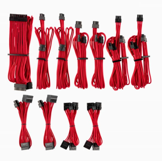 Corsair Premium Sleeved Type 4 Gen 4 Pro Cable Kit Red