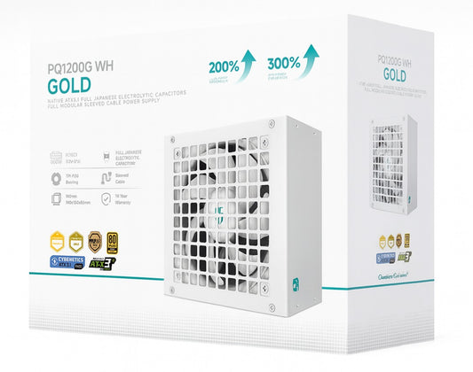 DeepCool PQ1200G WH 1200W 80+ Gold Fully Modular Power Supply