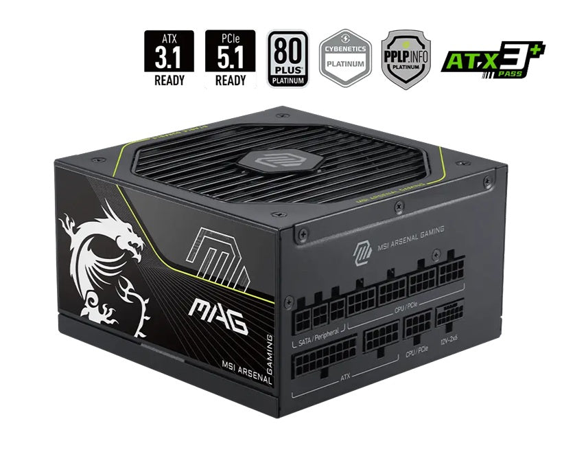 MSI MAG A1000PLS PCIE5 1000W Modular Power Supply