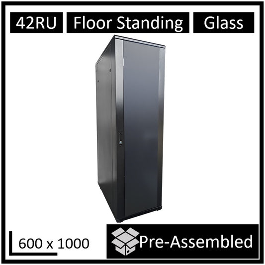 LDR 42U Server Rack Cabinet 600x1000mm Glass Door