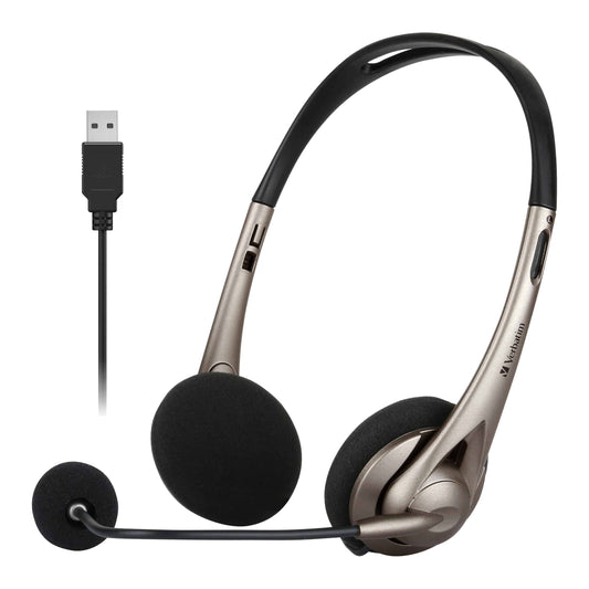 Verbatim Multimedia Headset with Boom Mic and Volume Control