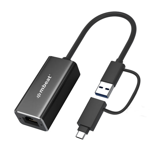 mbeat 2-in-1 USB 3.1 Gigabit LAN Adapter with USB-C