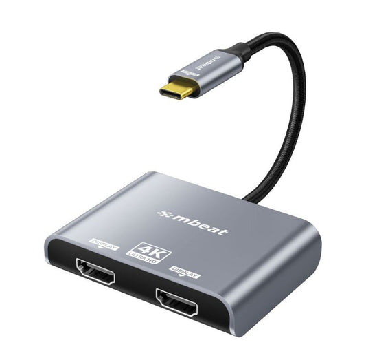 mbeat Tough Link USB-C to Dual 4K/60Hz HDMI Adapter