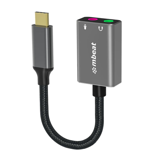 mbeat Elite USB-C to 3.5mm Audio and Microphone Adapter
