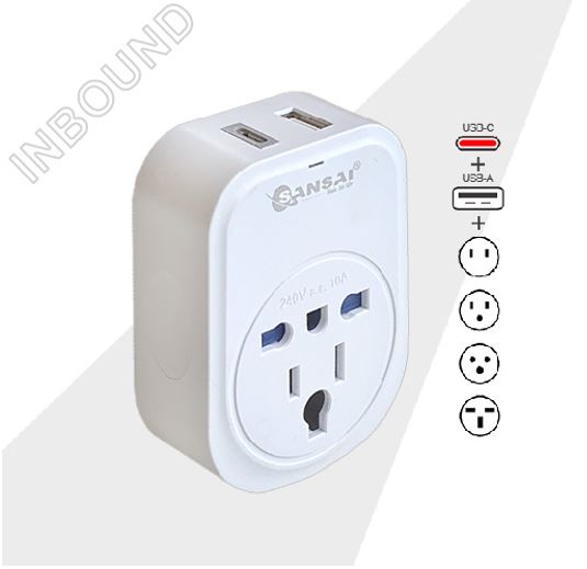 Sansai STV-907AC USB Travel Adaptor with Dual USB Charging
