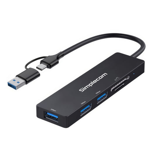 Simplecom CH365C 3-Port USB Hub with Card Reader