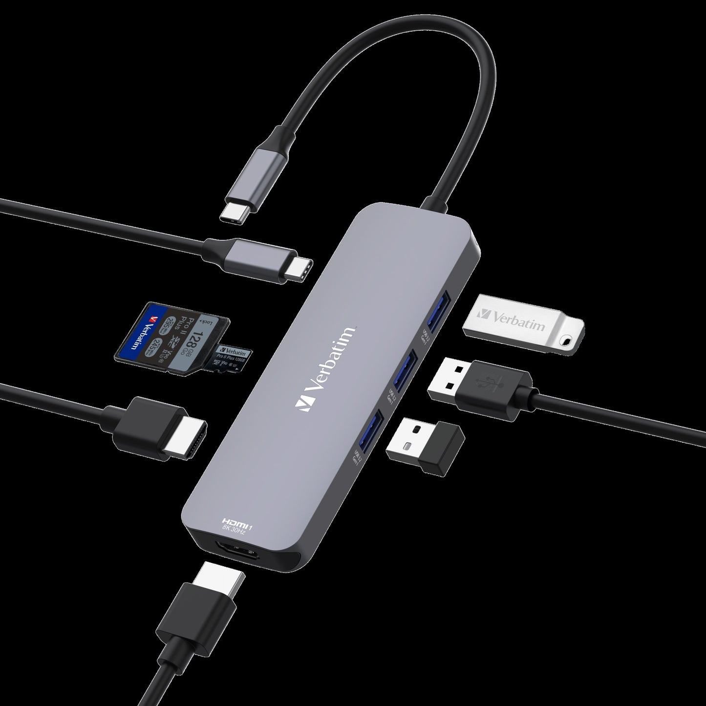 Verbatim USB-C Pro Multiport Hub 8-Port